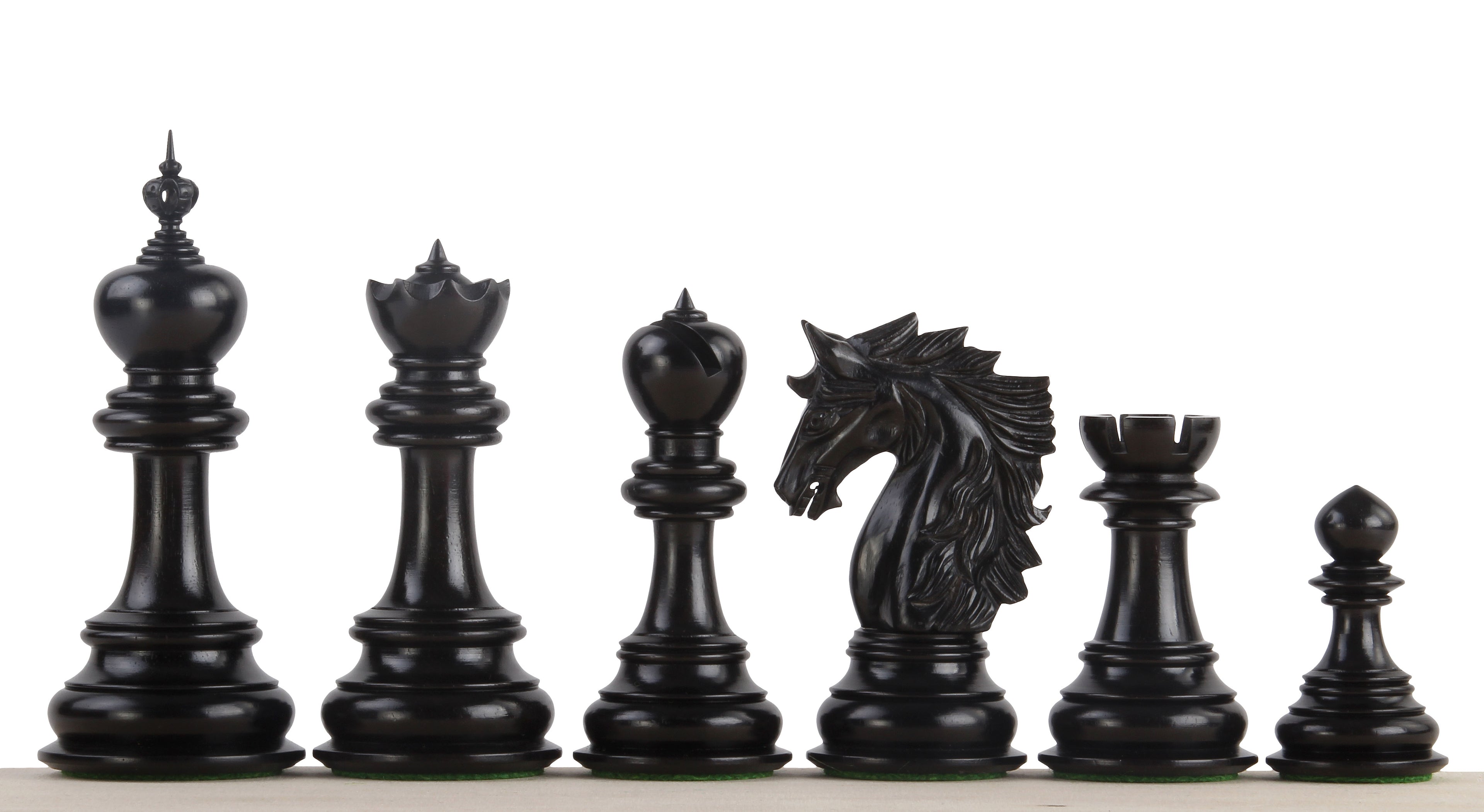 Pièces d'échecs Dubliner Montgoy  Ebony en bois d'ébène et de buis - Taille 5,00''