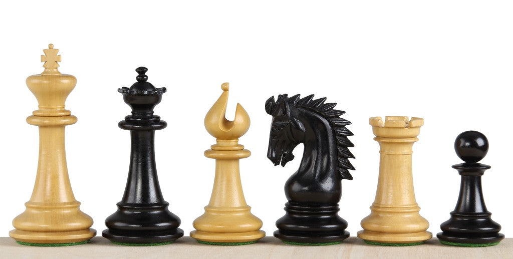 Pièces d'échecs Sheikh Ebonized en bois de buis teinté et naturel - Taille 3,75''