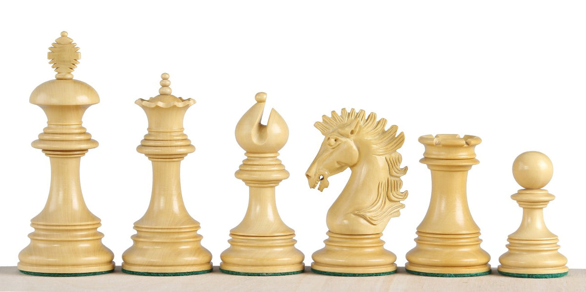 Pièces d'échecs Sunrise en bois de padouk et de buis - Taille 3,75''